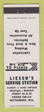 Matchbook Cover - Liesch's Service Mobil oil gas Wittenberg WI