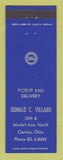Matchbook Cover - Pure oil gas Donald Villard Canton OH
