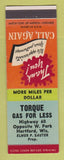 Matchbook Cover - Torque oil gas Hartford WI Elmer Sauter