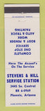 Matchbook Cover - Stevens & Hill oil gas Phoenix AZ