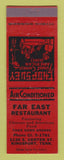 Matchbook Cover - Far East Restaurant Chinese Kingsport TN