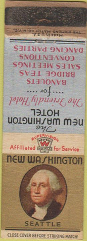 Matchbook Cover - New Washington Hotel Seattle WA