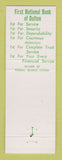 Matchbook Cover - 1st National Bank Dalton GA 1963