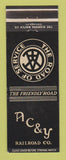 Matchbook Cover - AC&Y Railroad Akron Canton Youngstown OH