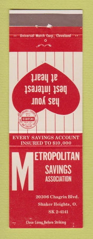 Matchbook Cover - Metropolitan Savings Shaker Heights OH