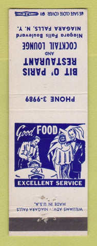 Matchbook Cover - Bit O Paris Restaurant Niagara Falls NY
