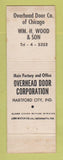 Matchbook Cover - Overhead Door Corporation Chicago IL WEAR