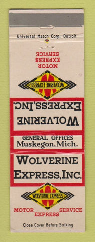 Matchbook Cover - Wolverine Express Trucking Muskegon MI