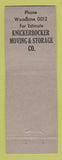 Matchbook Cover - Knickerbocker Moving Trucking Cleveland OH
