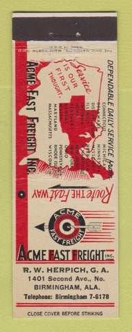 Matchbook Cover - Acme Fast Freight Trucking Birmingham AL