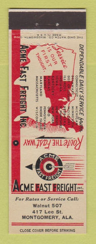 Matchbook Cover - Acme Fast Freight Trucking Montgomery AL