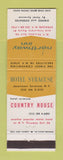 Matchbook Cover - Northway Inn Hotel Syracuse NY