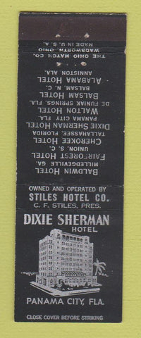 Matchbook Cover - Dixie Sherman Hotel Panama City FL
