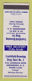 Matchbook Cover - Crutchfield Browning Drug Store Greensboro NC