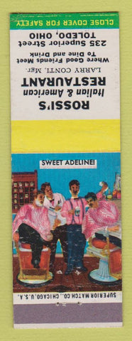 Matchbook Cover - Rossi's Italian Restaurant Toledo OH
