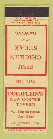 Matchbook Cover - Doerflein's New Corner Tavern