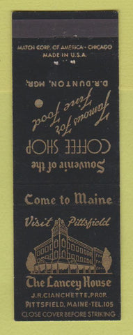 Matchbook Cover - Lancey House Pittsfield ME