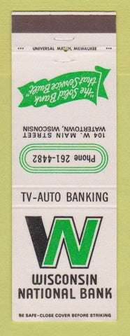 Matchbook Cover - Wisconsin National Bank Watertown WI