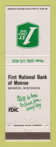 Matchbook Cover - First National Bank Monroe WI