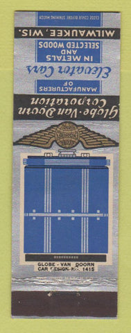 Matchbook Cover - Globe Van Doorn Elevator Cars Milwaukee WI