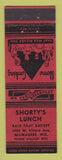 Matchbook Cover - Shorty's Lunch Milwaukee WI