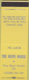 Matchbook Cover - The Olive House Bar Casa de Ore CA yellow