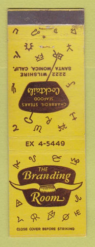 Matchbook Cover - Branding Room Restaurant Santa Monica CA