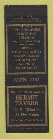 Matchbook Cover - Hermit Tavern Ernie Schimmelman