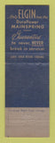 Matchbook Cover - Baxter's Jewelry New Bern NC Elgin Watches