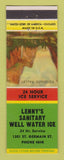 Matchbook Cover - Lenny's Sanitary Well Water Ice