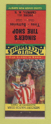 Matchbook Cover - Singer's Tire Shop Catskill NY oil gas