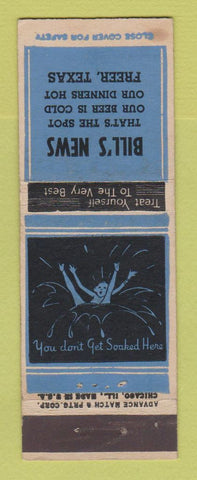 Matchbook Cover - Bill's News Freer TX girlie