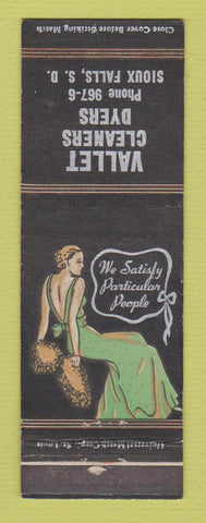Matchbook Cover - Vallet Cleaners Dyers Sioux City SD girlie