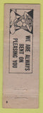 Matchbook Cover - Club Rogers Fresno CA girlie