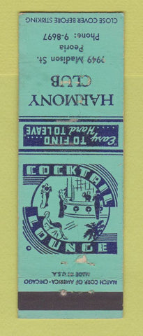 Matchbook Cover - Harmony Club Peoria IL WORN