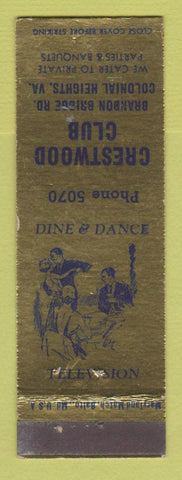 Matchbook Cover - Crestwood Club Colonial Heights VA