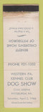 Matchbook Cover - Western PA Kennel Club Dog Show 1966 Pittsburgh PA WORN