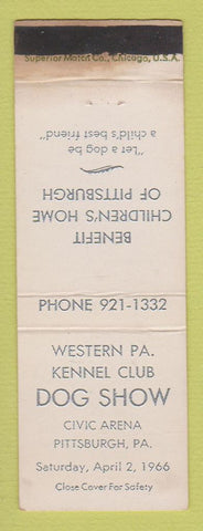 Matchbook Cover - Western PA Kennel Club Dog Show 1966 Pittsburgh PA WORN