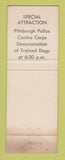Matchbook Cover - Western PA Kennel Club Dog Show 1966 Pittsburgh PA WORN