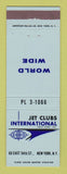 Matchbook Cover - Jet Clubs International New York City