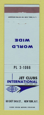 Matchbook Cover - Jet Clubs International New York City