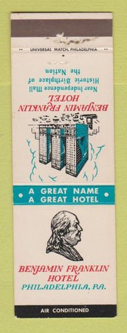 Matchbook Cover - Benjamin Franklin Hotel Philadelphia PA