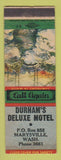 Matchbook Cover - Durham's Deluxe Motel Marysville WA