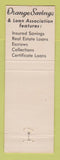 Matchbook Cover - Orange Savings and Loan San Clemente CA WEAR