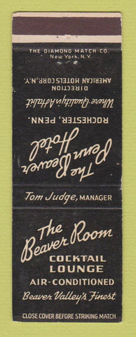 Matchbook Cover - The Penn Beaver Hotel Rochester PA WEAR
