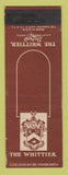 Matchbook Cover - The Whittier Hotel Detroit MI WEAR