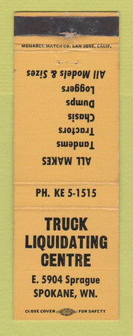 Matchbook Cover - Truck Liquidating Centre Spokane WA