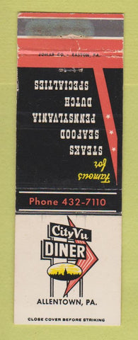 Matchbook Cover - City Vu Diner Allentown PA WEAR