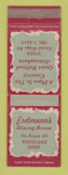 Matchbook Cover - Erdmann's Dining Room Westlake OH