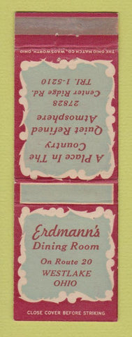Matchbook Cover - Erdmann's Dining Room Westlake OH
